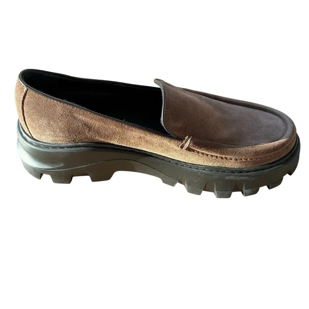 Stuart Weitzman Anders Platform Slip-on Shoe in Brown Suede Men's Sz‎ 8